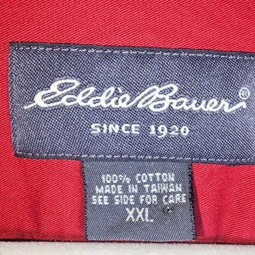 Eddie Bauer Men's Red Button Down Shirt XXL 100% Cotton - Picture 3 of 10